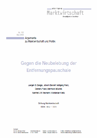 Gegen die Neubelebung der Entfernungspauschale