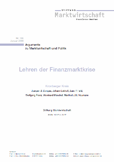 Lehren der Finanzmarktkrise