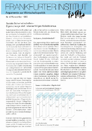 Soziale Sicherheit schaffen – Eigenvorsorge statt krisenanfälligen Kollektivismus
