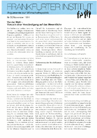 Vor der Wahl- Versuch einer Verständigung auf das Wesentliche