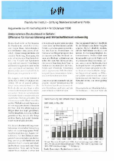 Unternehmen Deutschland in Gefahr: Offensive für Konsolidierung und Wirtschaftlichkeit notwendig