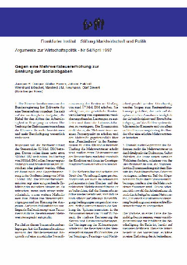 Gegen eine Mehrwertsteuererhöhung zur Senkung der Sozialabgaben