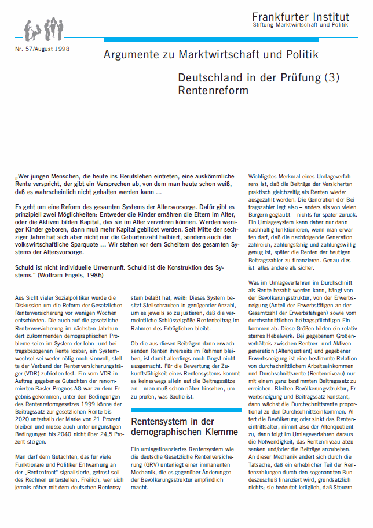 Deutschland in der Prüfung (3) - Rentenreform