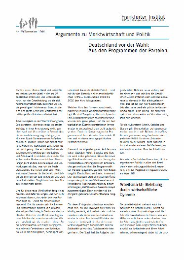 Deutschland vor der Wahl - Aus den Programmen der Parteien