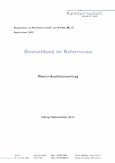 Nr. 072 - Deutschland im Reformstau - Muster-Koalitionsvertrag