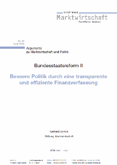 Bessere Politik durch eine transparente und effiziente Finanzverfassung