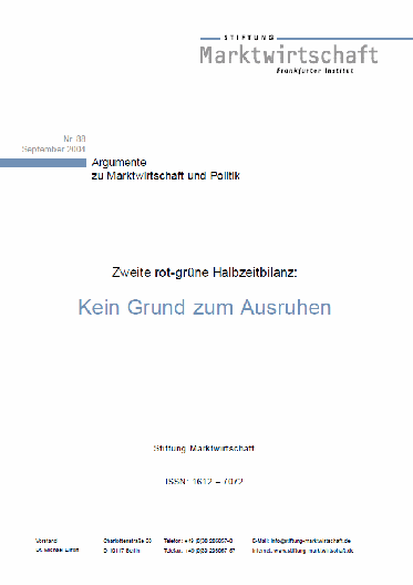 Zweite rot-grüne Halbzeitbilanz: Kein Grund zum Ausruhen