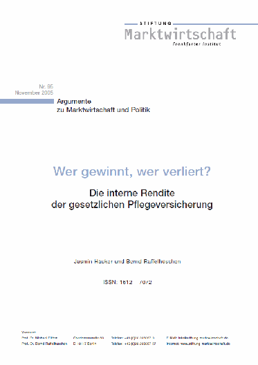 Wer gewinnt, wer verliert? Die interne Rendite der gesetzlichen Pflegeversicherung