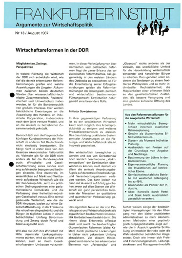 Wirtschaftsreformen in der DDR