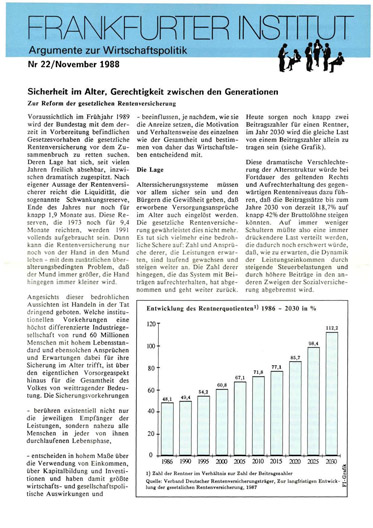 Sicherheit im Alter, Gerechtigkeit zwischen den Generationen