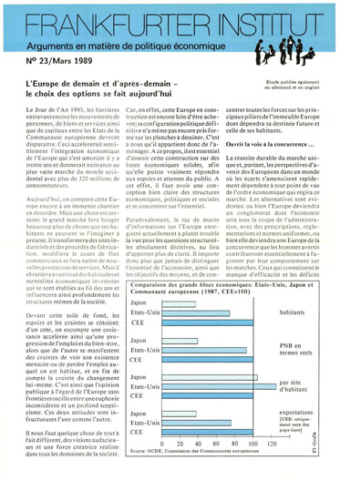 L'Europe de demain et d'après-demain – le choix des options se fait aujourd'hui