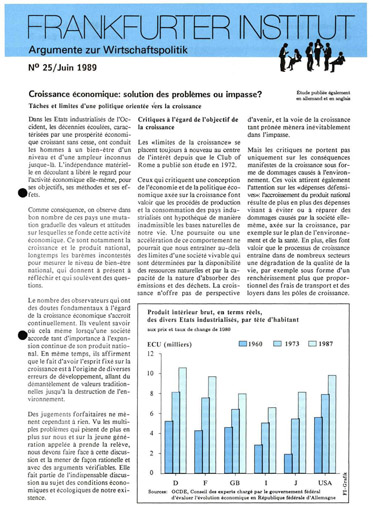 Croissance économique: solution des problèmes ou impasse?