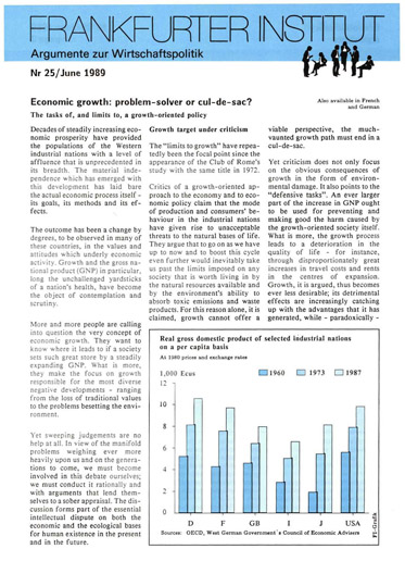 Economie growth: problem-solver or cul-de-sac?