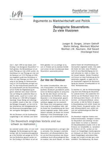 Ökologische Steuerreform: Zu viele Illusionen