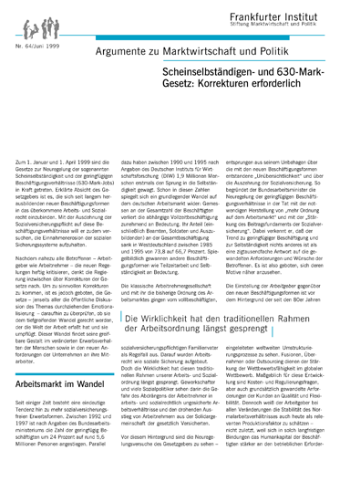 Scheinselbständigen- und 630-Mark- Gesetz: Korrekturen erforderlich