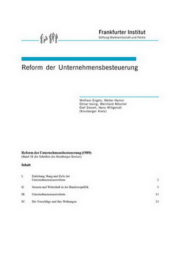 Reform der Unternehmensbesteuerung