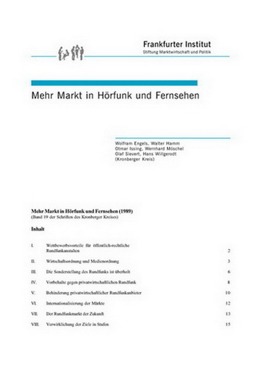 Mehr Markt in Hörfunk und Fernsehen