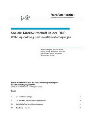 Soziale Marktwirtschaft in der DDR - Währungsordnung und Investitionsbedingungen (vergriffen)