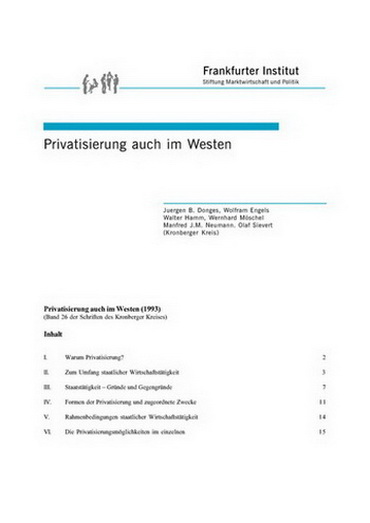 Privatisierung auch im Westen