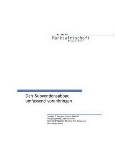 Den Subventionsabbau umfassend voranbringen